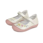 Kép 5/5 - Ponte20, fehér színű, virág mintával díszített, supinált talpú, bőr tavaszi gyerekcipő lányoknak
