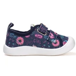 Imagine 3/5 - Pantofi D.D. Step, albaștri, din pânză cu model, pentru fete