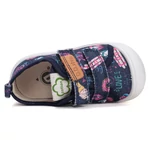Imagine 4/5 - Pantofi D.D. Step, albaștri, din pânză cu model, pentru fete