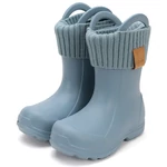 Imagine 2/4 - D.D. Step, cizme de cauciuc albastru deschis pentru băieți