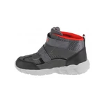 Kép 2/2 - Skechers, szürke-piros, magas szárú, villogó talpú, sportcipő fiúknak.