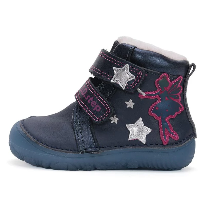 D.D. Step "Barefoot", sötétkék, fluoreszkáló téli lány cipő
