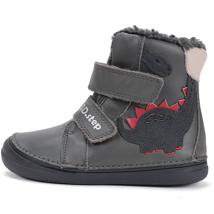 D.D. Step,szürke  dinos téli fiú bakancs