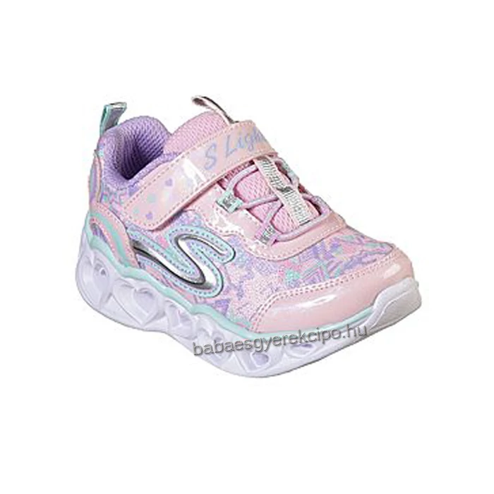 Skechers, roz, intermitent pantofi de sport cu talpa pentru fete.