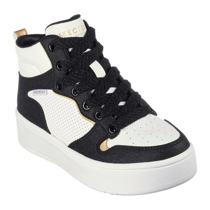 Skechers, fekete fehér színű, magas szárú cipő lányoknak