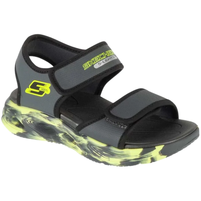 skechers,fiú,szandál,nyitott,villogó