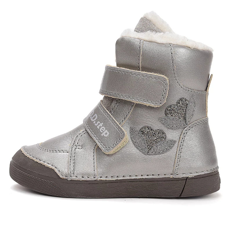 D.D.Step,Ezüst Szívecskés,lány,téli cipő
