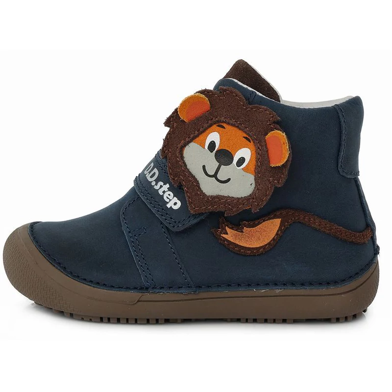 D.D.step, oroszlános, sötétkék színű, bőrből készült, gyerekcipő fiúknak
