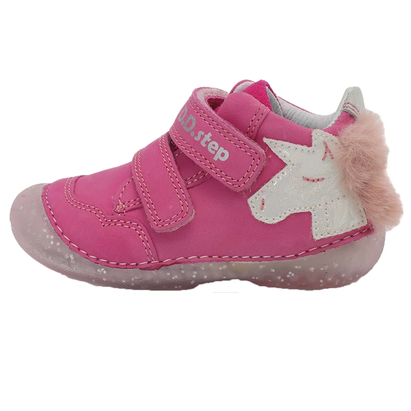 D.D.step, unikornisos, pink, gyerek, átmeneti bőrcipő lányoknak