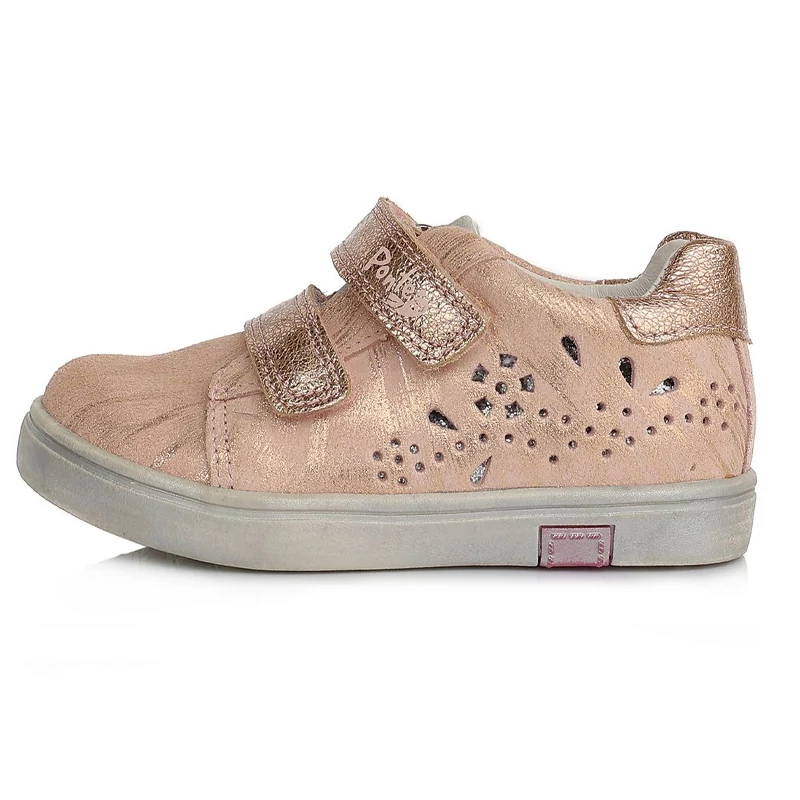 Ponte20, csillogós rózsaszín, supinált, bőrből készült, gyerekcipő lányoknak