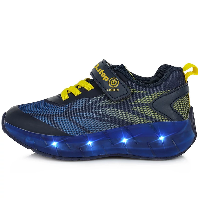 D.D.step, kék, VILLOGÓ talpú, gyerek sportcipő fiúknak