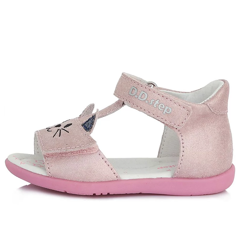 D.D.step, rózsaszín, cica mintás, gyerekszandál lányoknak