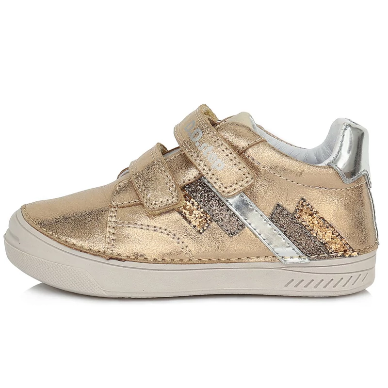 D.D.step, arany színű átmeneti gyerekcipő lányoknak.