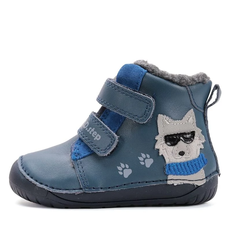 Sötétkék, D.D. Step barefoot téli cipő fiúknak