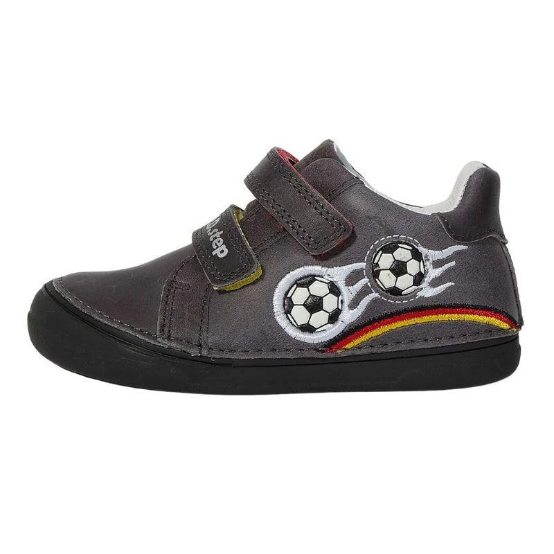 Szürke, tépőzáras, focilabdás, átmeneti d.d. step cipő fiúknak
