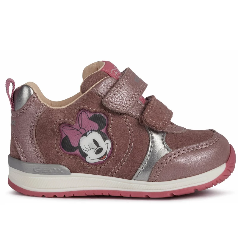 Geox, Model Minnie mouse, culoare roz, pantofi sport copii pentru fete.