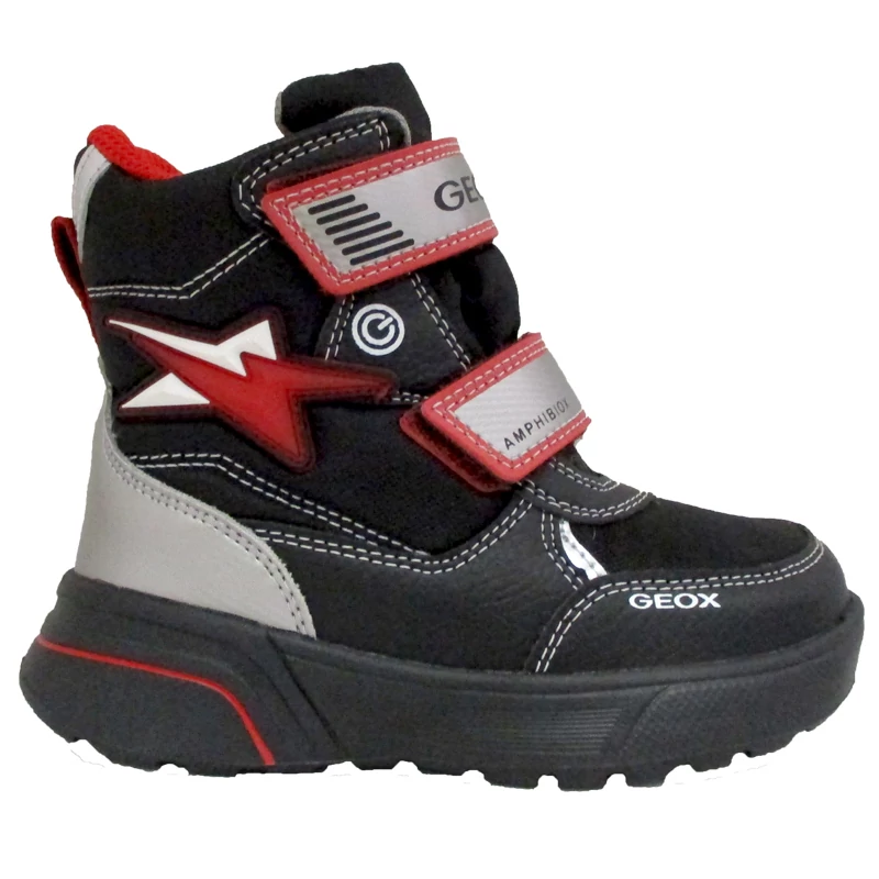 Geox,fekete, vízálló bakancs fiúknak.