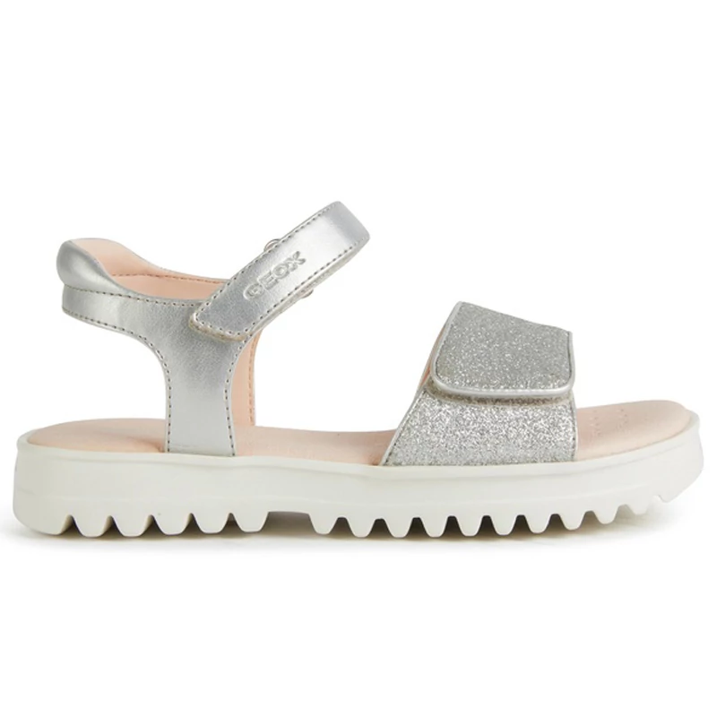 Geox, ezüst színű, gyerek szandál  lányoknak.