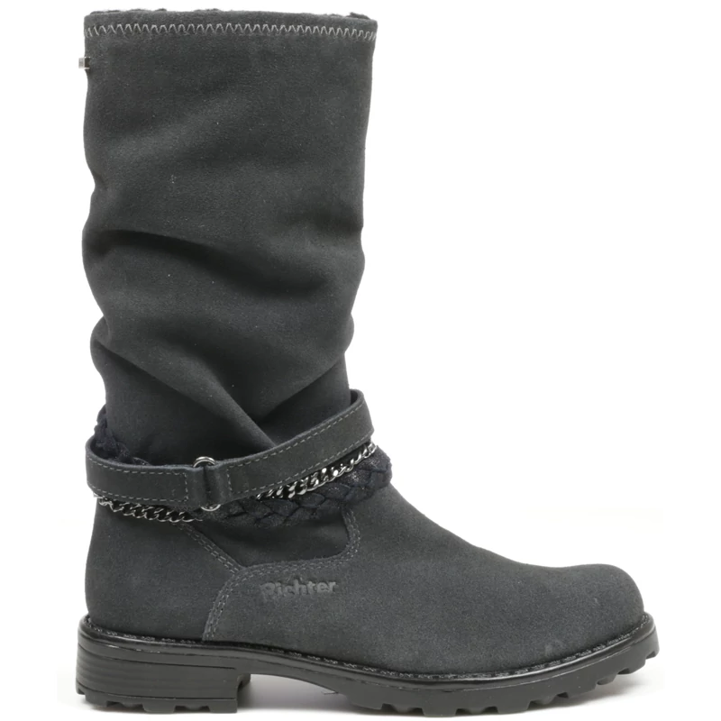 Richter, fekete színű, vízálló csizma lányoknak.