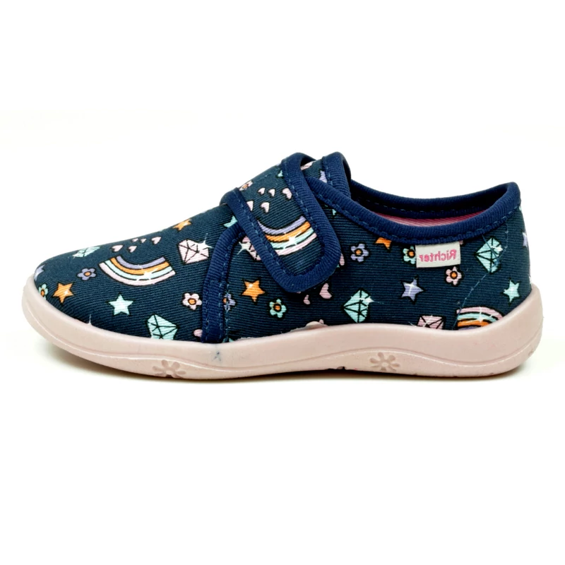 Richter, kék színű, mintás, gyerek vászoncipő lányoknak