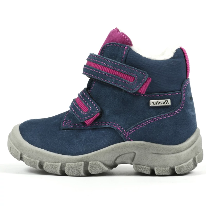 Richter, kék-rózsaszín színű, vízálló, lány téli gyerekcipő.