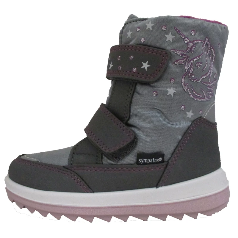 Richter, szürke színű, unikornis mintás, vízálló,  gyerek hótaposó lányoknak.
