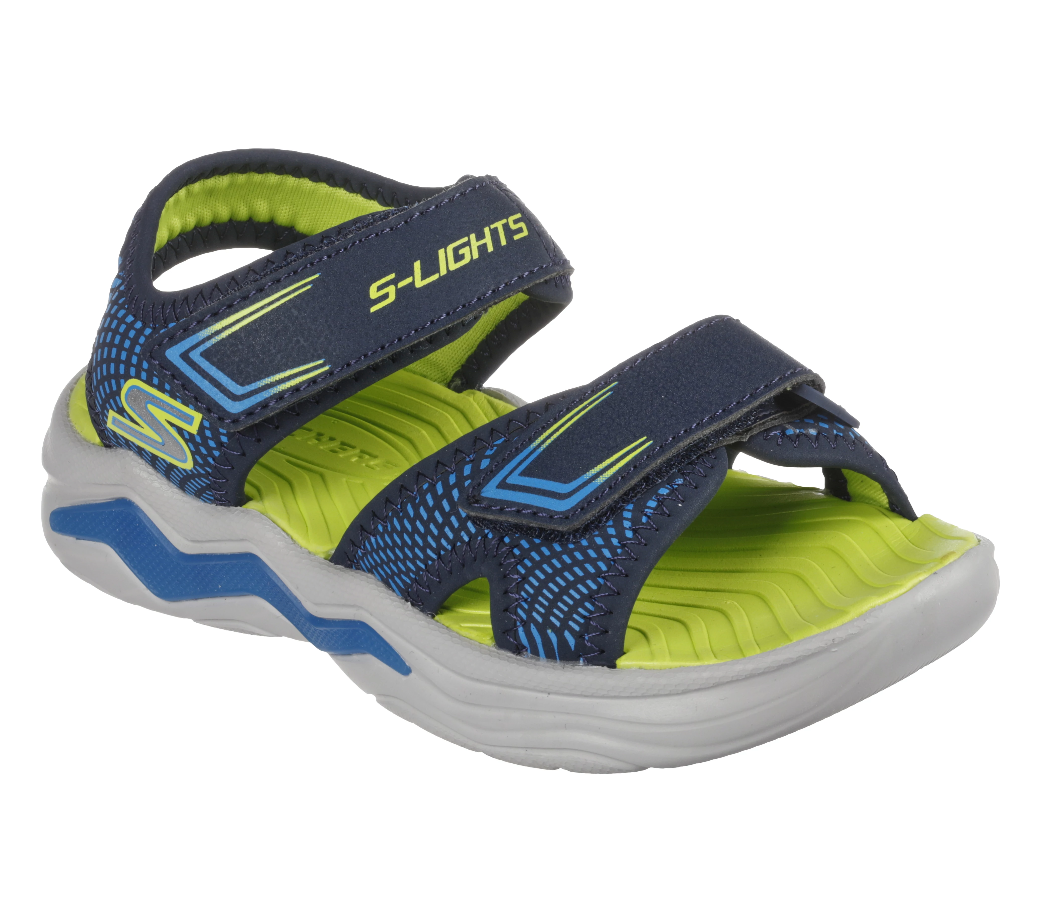 Skechers sportos, villogó talpú, szandál fiúknak.