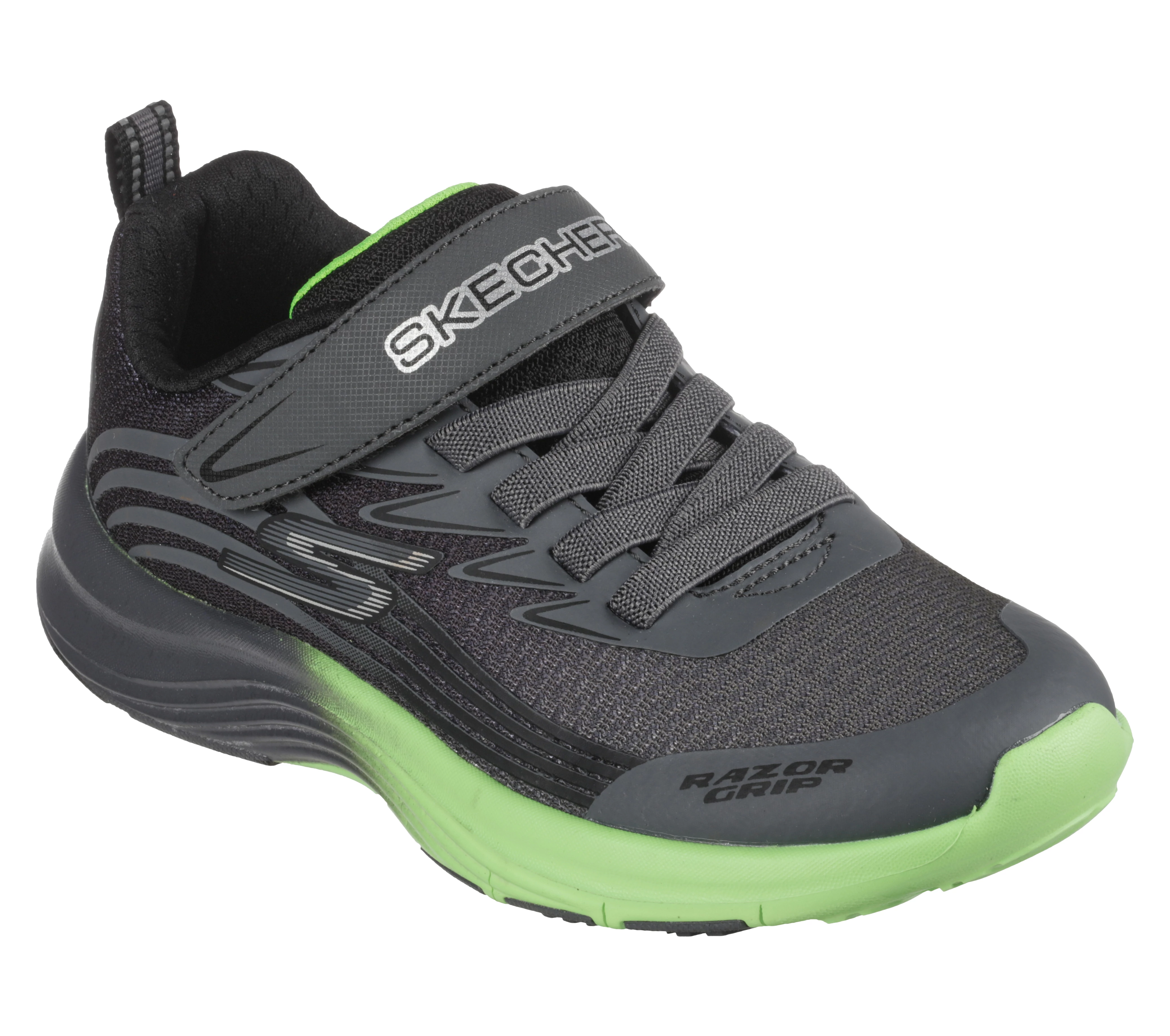 Pantofi sport Skechers, culoare gri-verde, spuma cu memorie pentru baieti.