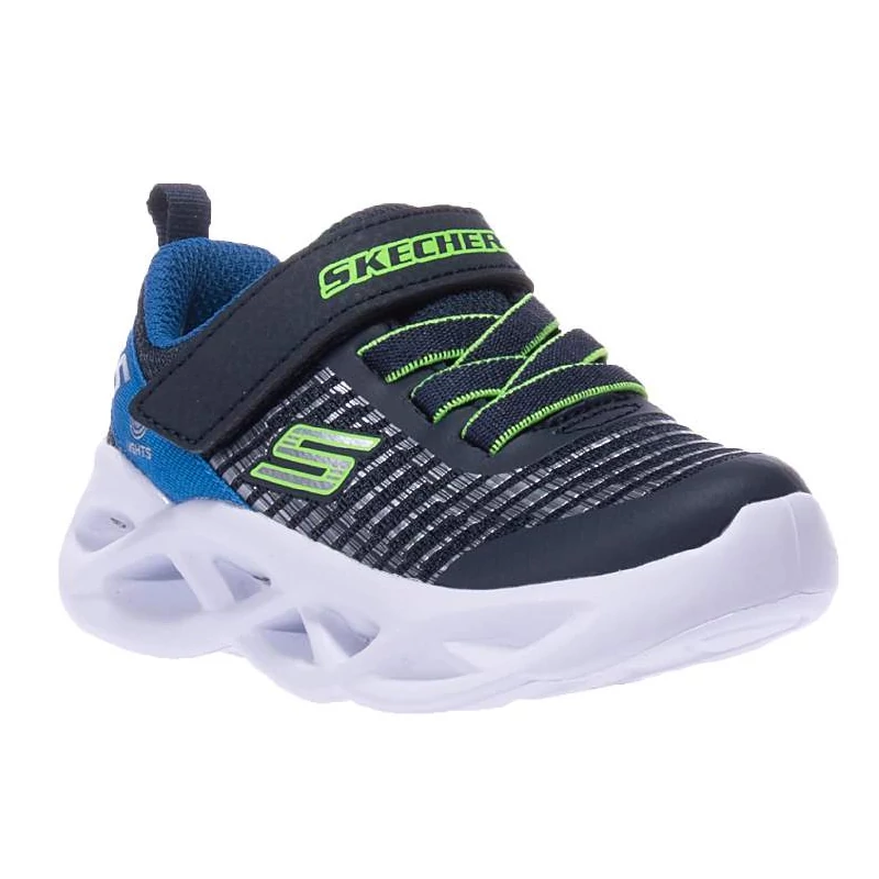 Skechers, kék színű, villogó talpú, sportcipő fiúknak.