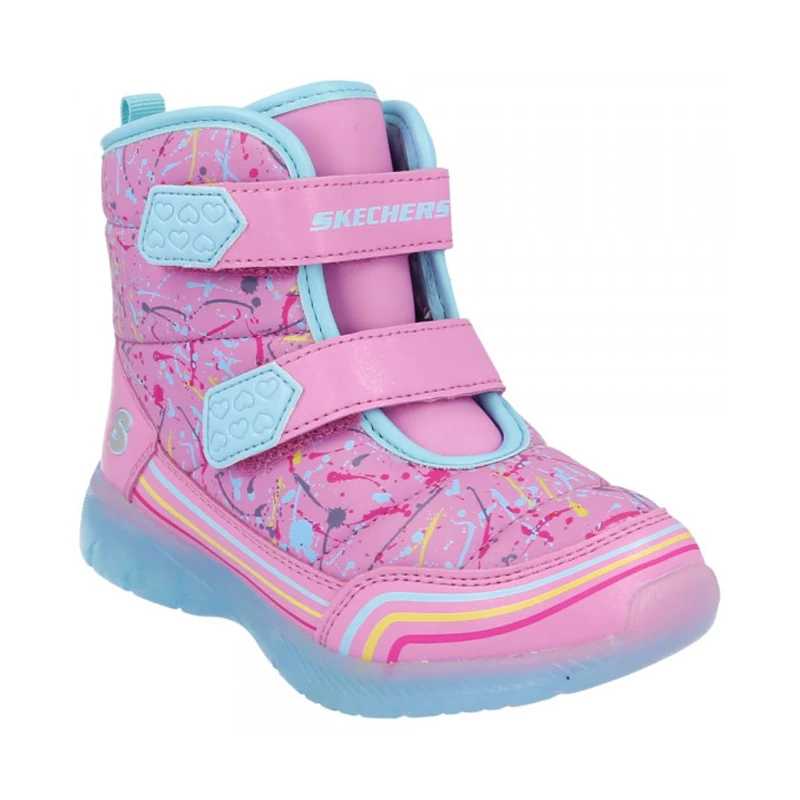 Skechers,rózsaszín villogó, vízálló lány bakancs