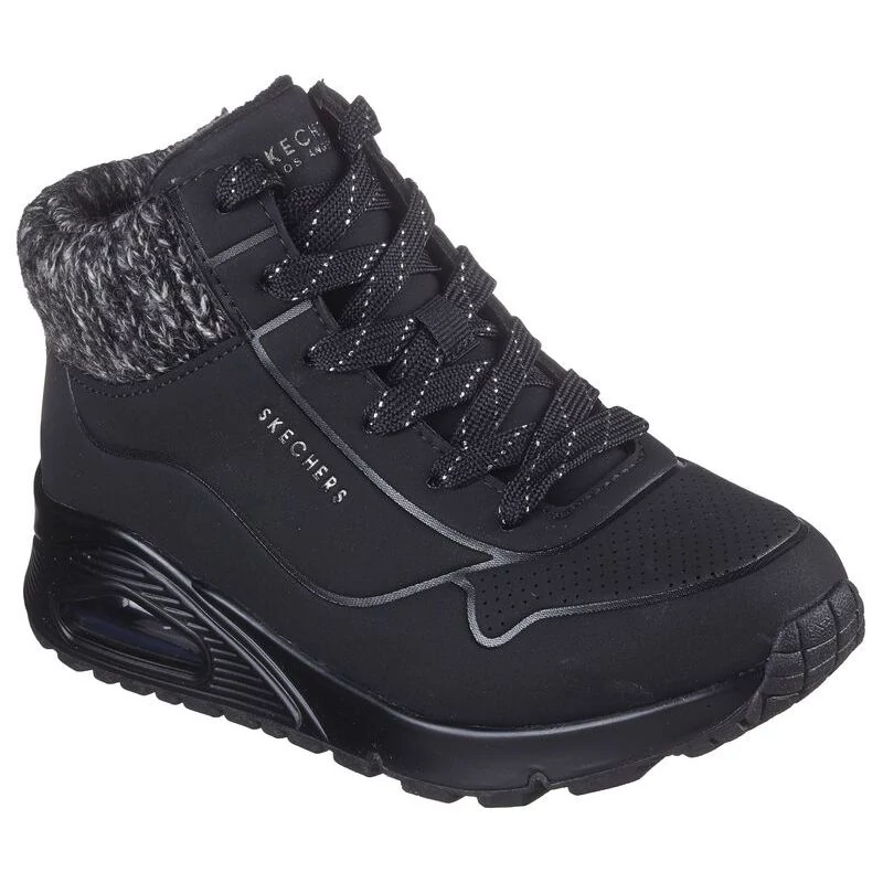 Skechers fekete, memória habos téli lány cipő