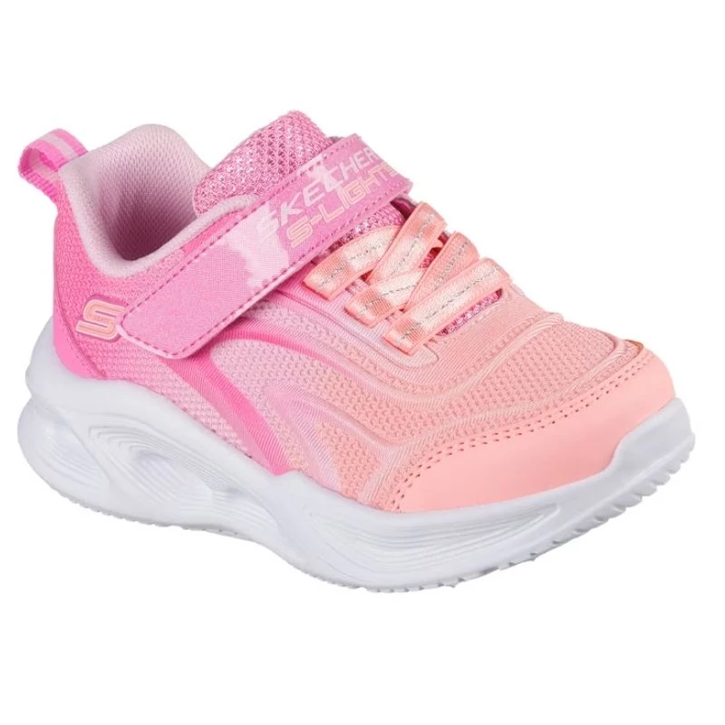  Barack-rózsaszín, villogó Skechers lány cipő