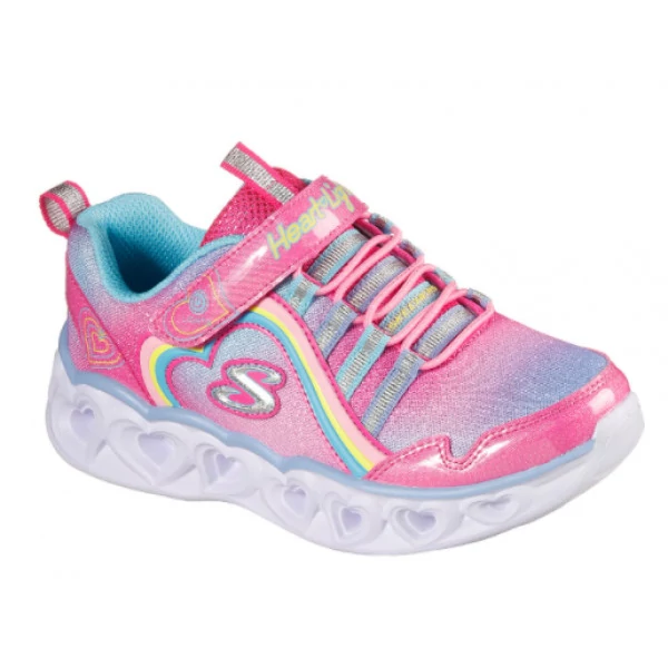 Skechers, rózsaszín színű, villogó talpú, sportcipő lányoknak.