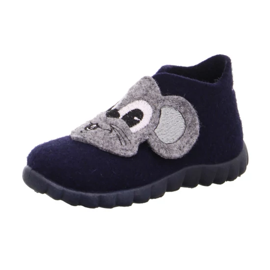 Superfit, szürke , kisegér mintával díszített , gyerek, gyapjú cipő fiúknak.