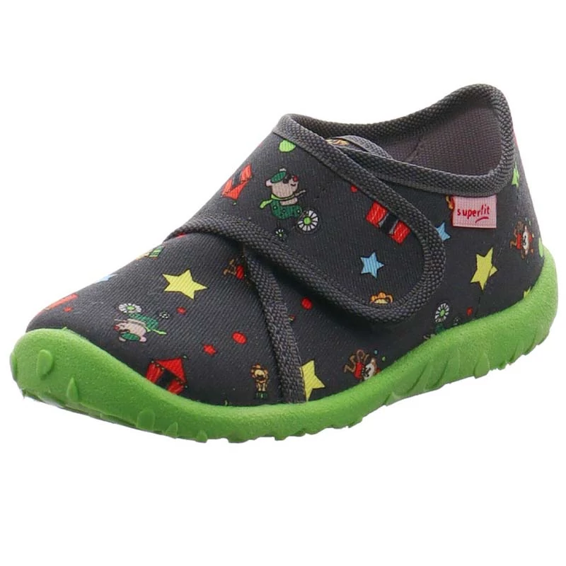 Superfit, szürke színű, cirkusz mintával díszített, gyerek vászoncipő fiúknak.