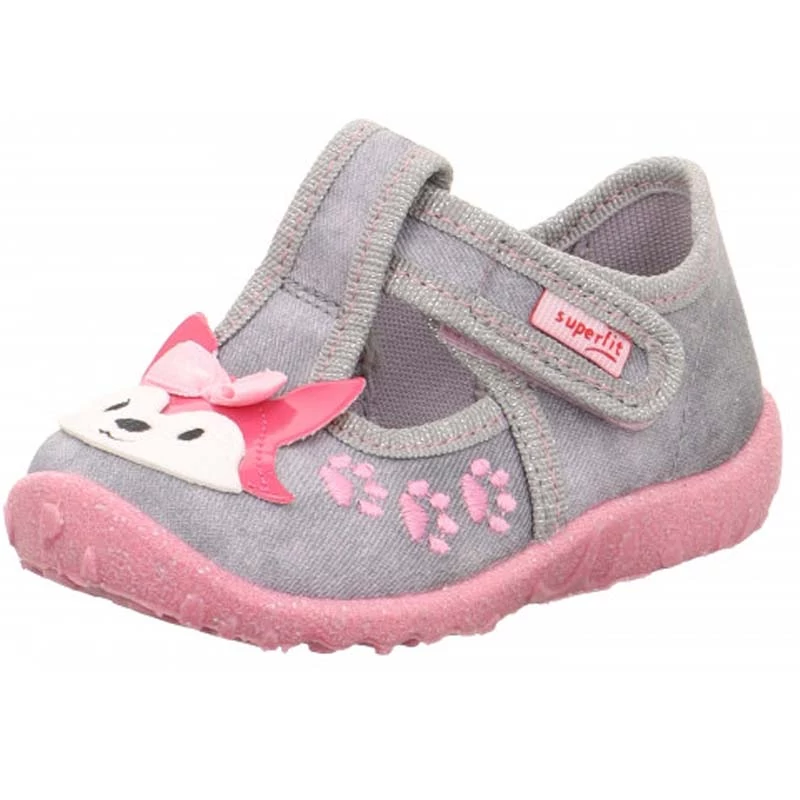 Superfit, rózsaszín, róka mintás vászoncipő lányoknak