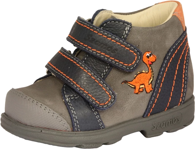 Szamos, supinál, szürke-kék, dínós, átmeneti gyerekcipő fiúknak.