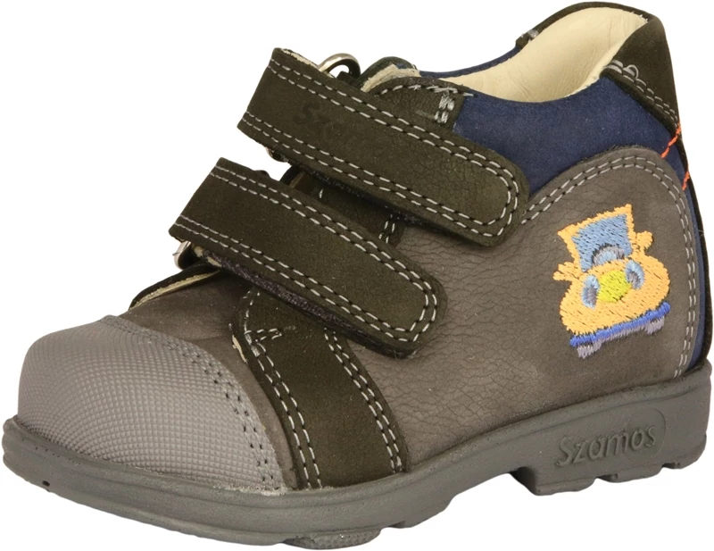 Szamos, supinált, kék-barna, autós, átmeneti gyerekcipő fiúknak.