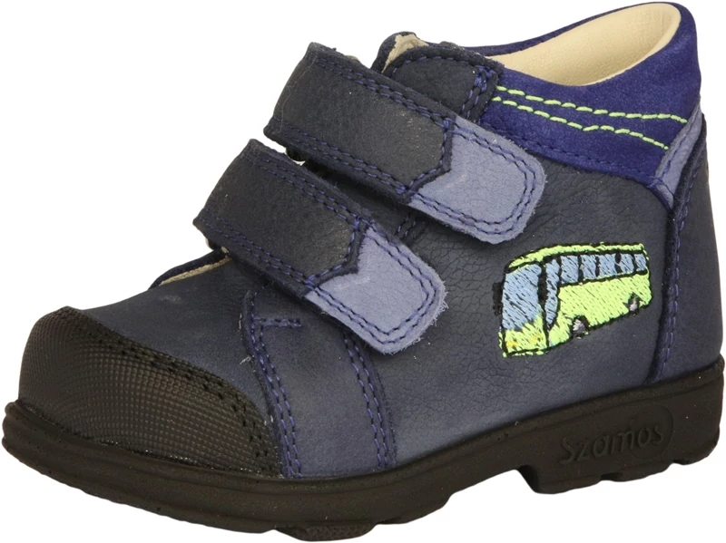 Szamos, supinált, kék, buszos, átmeneti fiú cipő.
