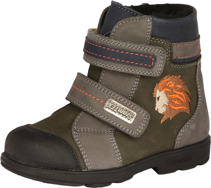 Szamos, supinált, szürke, oroszlános, vízálló, téli, fiú bakancs.