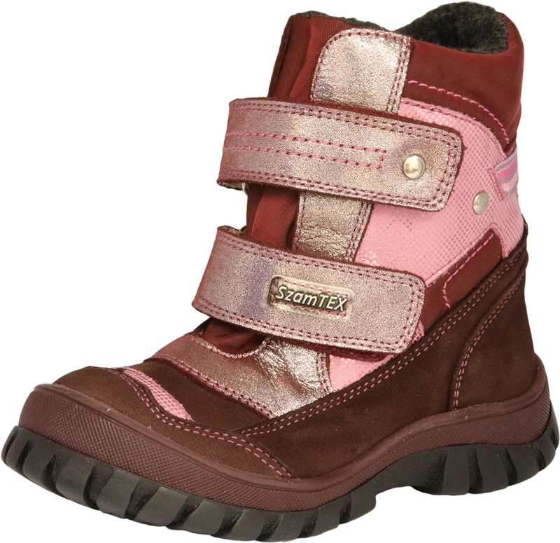 Szamos, bordó-rózsaszín színű, vízálló, téli bakancs lányoknak.