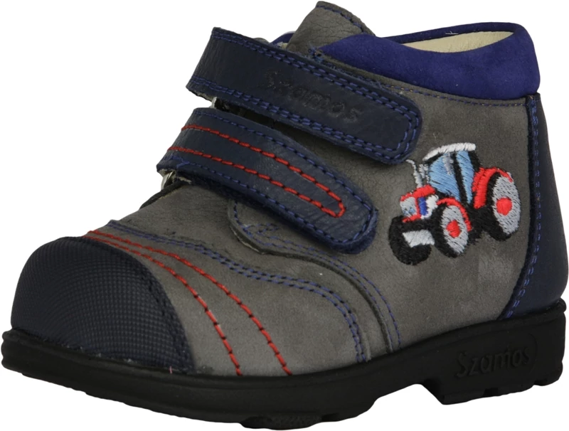 Szamos, supinált, szürke-kék, traktoros fiú cipő.