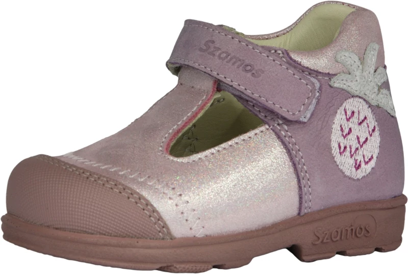 Szamos,supinált talpú, lila színű, ananász mintával díszített, tavaszi gyerekcipő lányoknak
