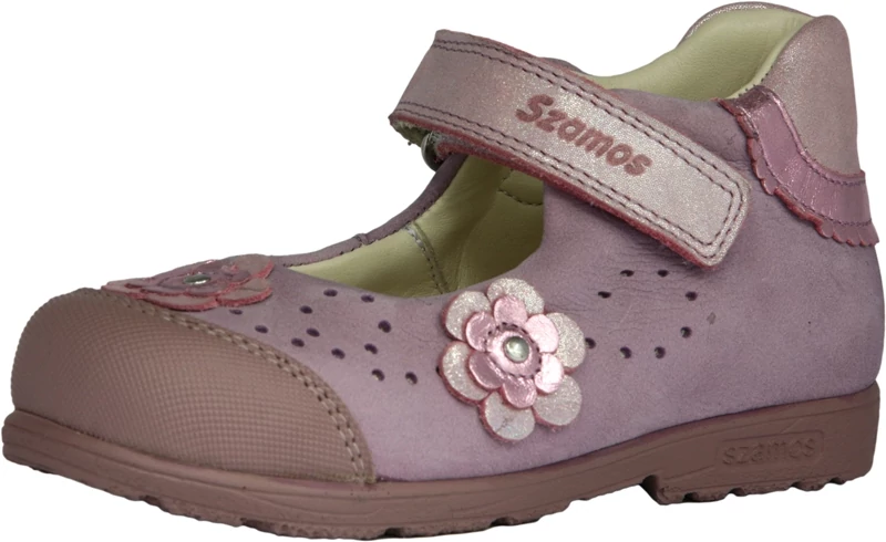 Szamos,supinált talpú, lila színű, virág mintával díszített, tavaszi gyerekcipő lányoknak