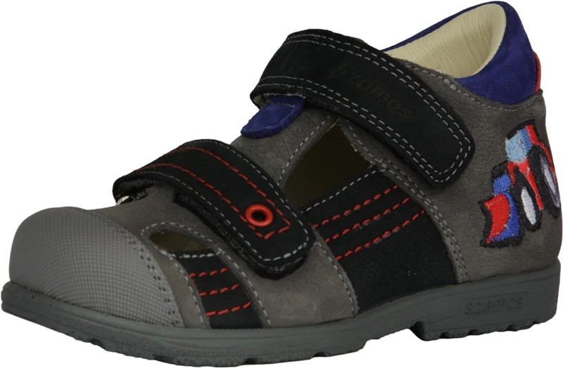 Szamos,supinált talpú, szürke színű, traktor mintával díszített, tavaszi gyerekcipő fiúknak