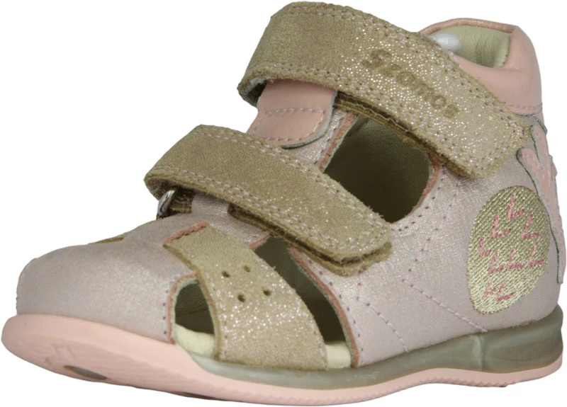 Szamos, rózsaszín-bézs, ananász mintával díszített gyerekszandál lányoknak