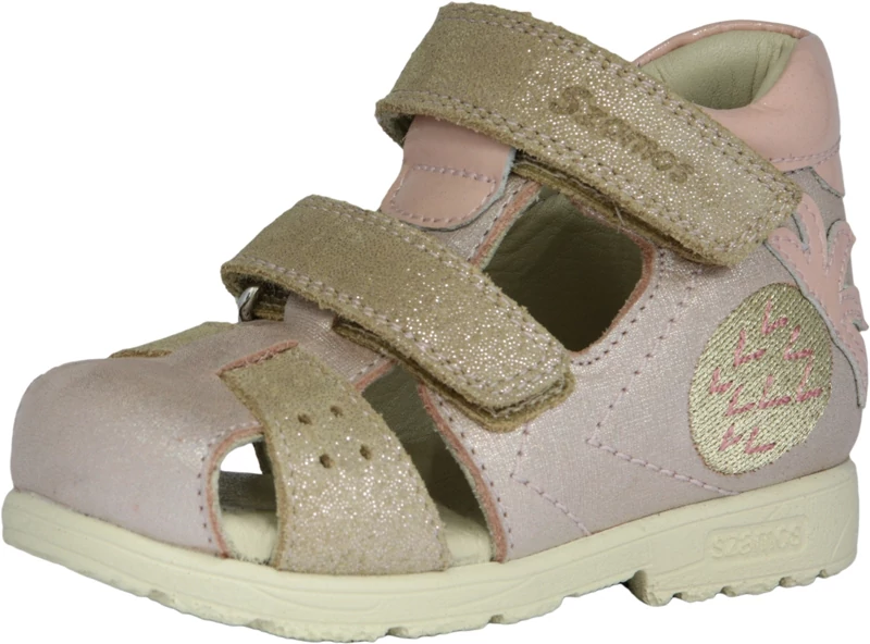 Szamos,supinált talpú, bézs színű, ananász mintával díszített,gyerek szandál lányoknak