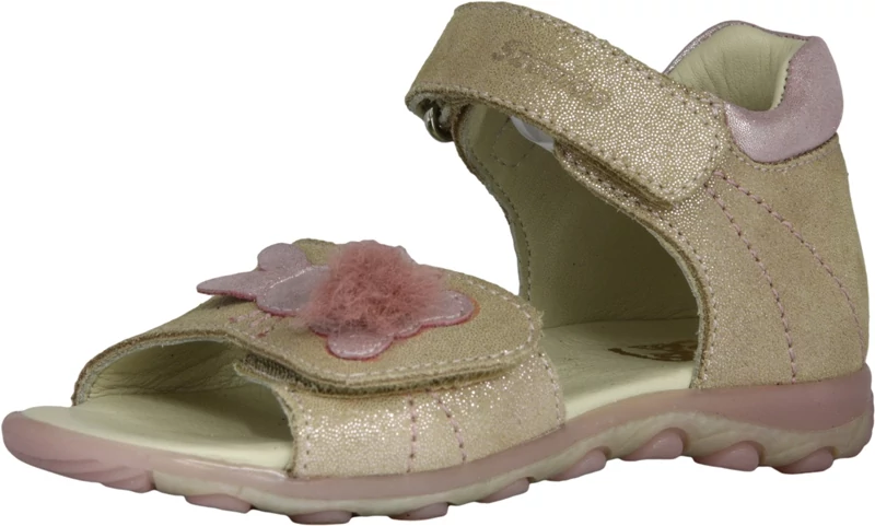 Szamos, bézs színű,nyuszi mintával díszített gyerekszandál lányoknak.