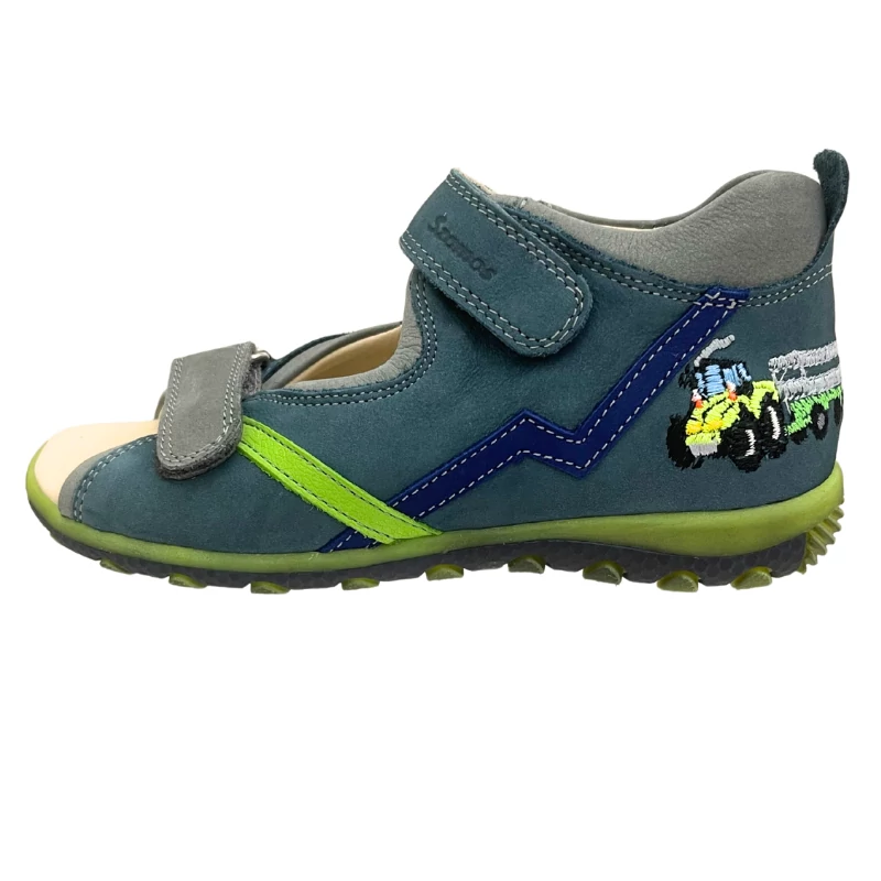 Szamos, zöld traktoros fiú szandál