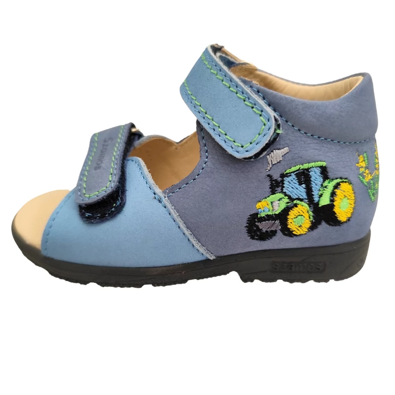 Szamos, kék traktoros supinált fiú szandál